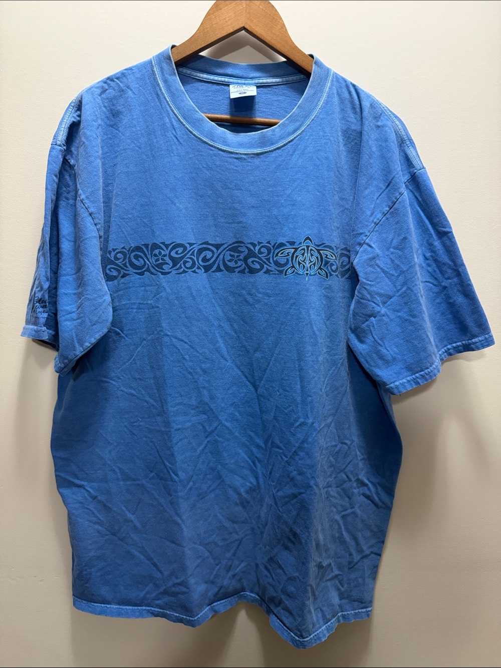 Vintage Crazy Shirts Men's Blue Short-Sleeve Graphic Crew T-Shirt Size XL 31x25